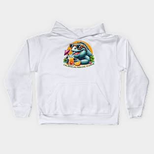 Galapagos marine iguana drinking juice and enjoying summer Kids Hoodie